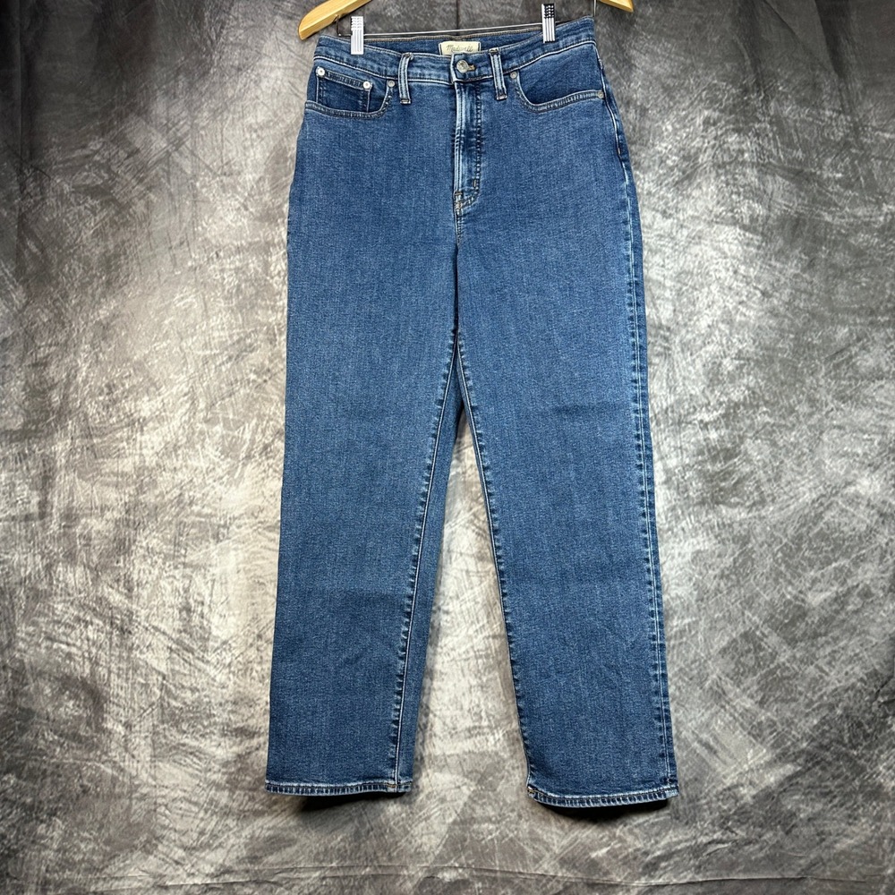 Madewell Perfect Vintage Straight Jeans 28 29 Instacozy Wool Blend Bright Indigo